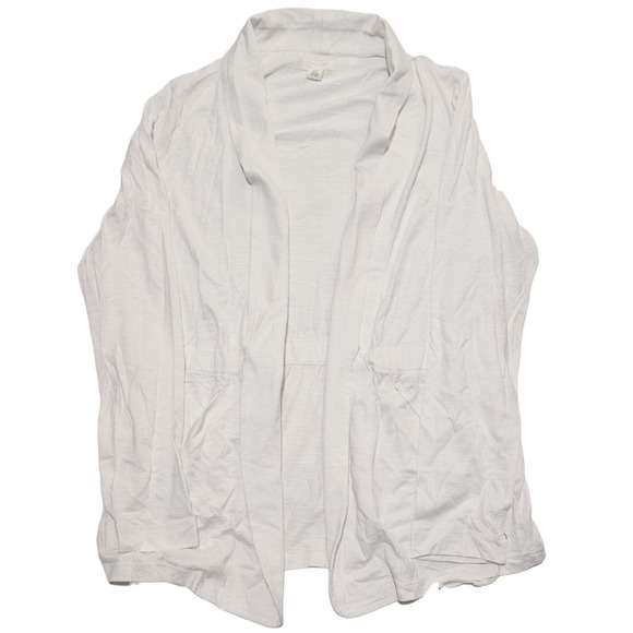 Caslon Sweaters - Caslon New open front interior drawstring cardigan with pockets white Size XS